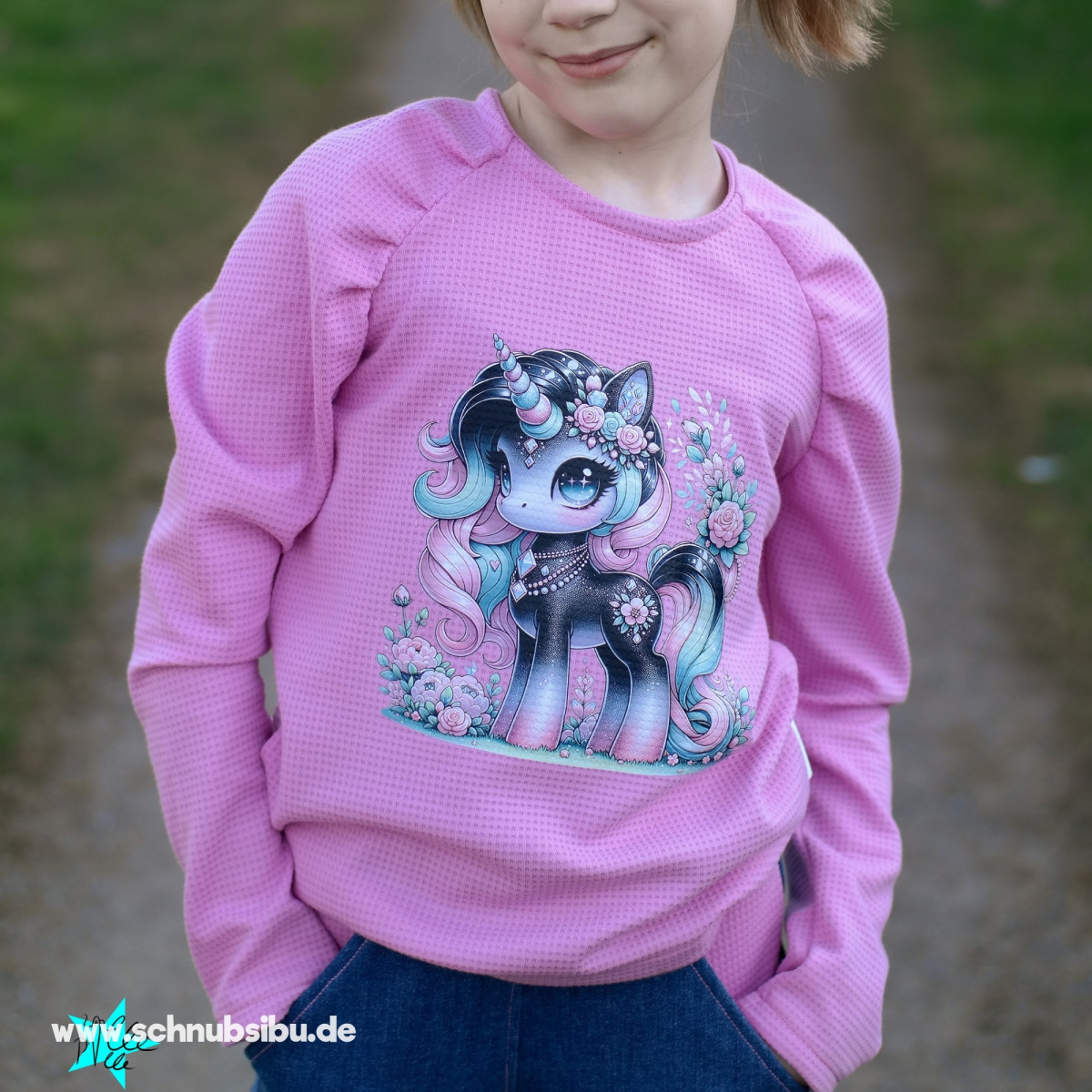 Bügelbild Einhorn Black Edition Nr. 1